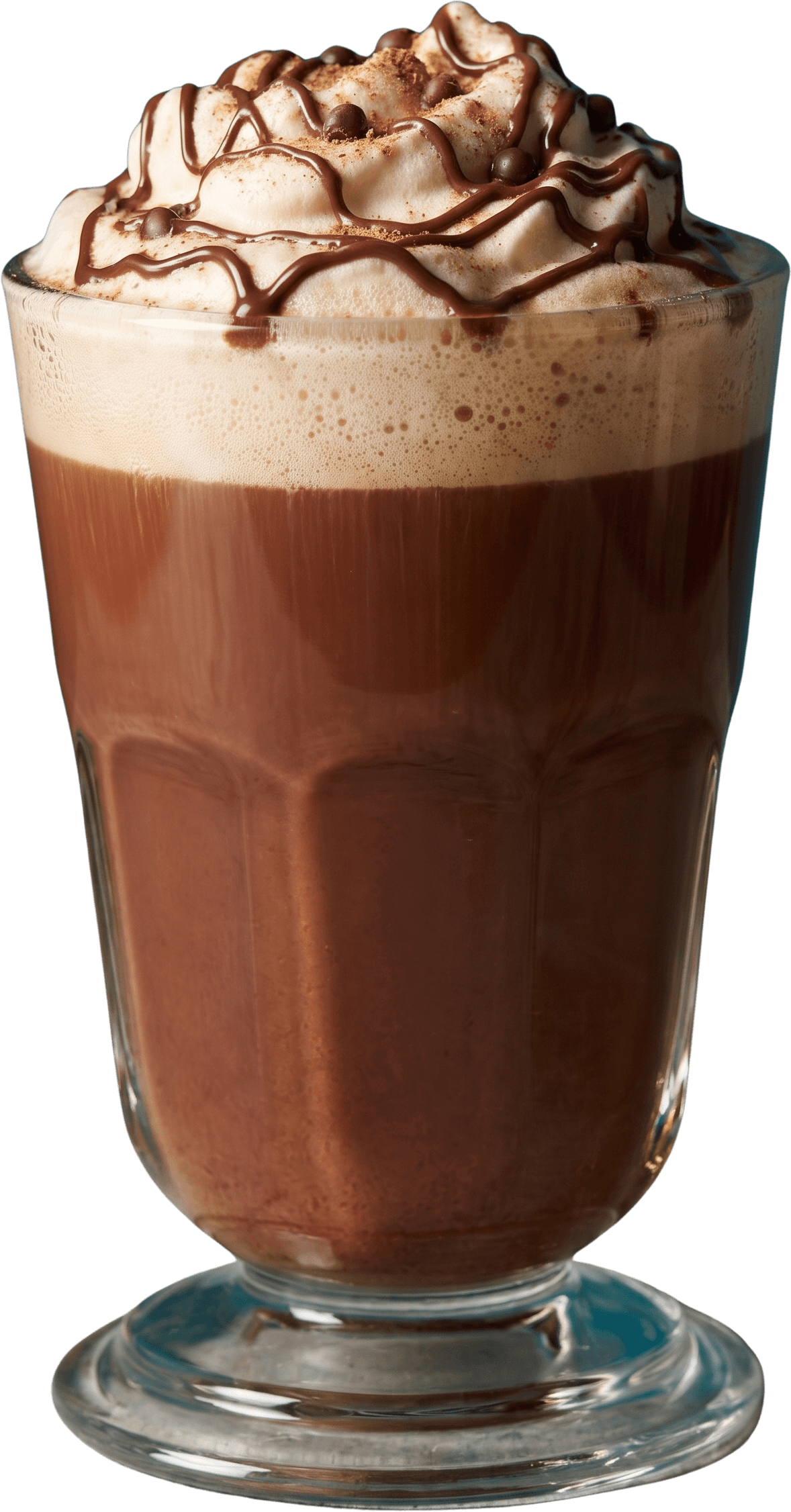 A glass of gourmet hot chocolate
